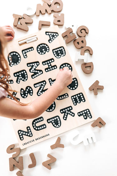 Complete alphabet tracing set with ergonomic design for special needs learning